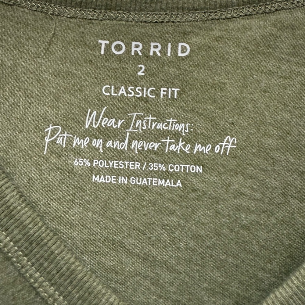 Torrid Classic Sage Green Tank Classic Fit V-Neck Top Size 2 - Picture 3 of 3